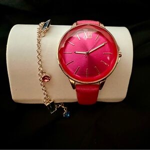 NWT INC Women’s Elegant Pink Watch with Gold Accents